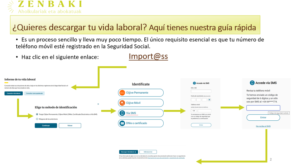 Cómo solicitar la vida laboral por SMS: paso a paso 1 VIDA LABORAL