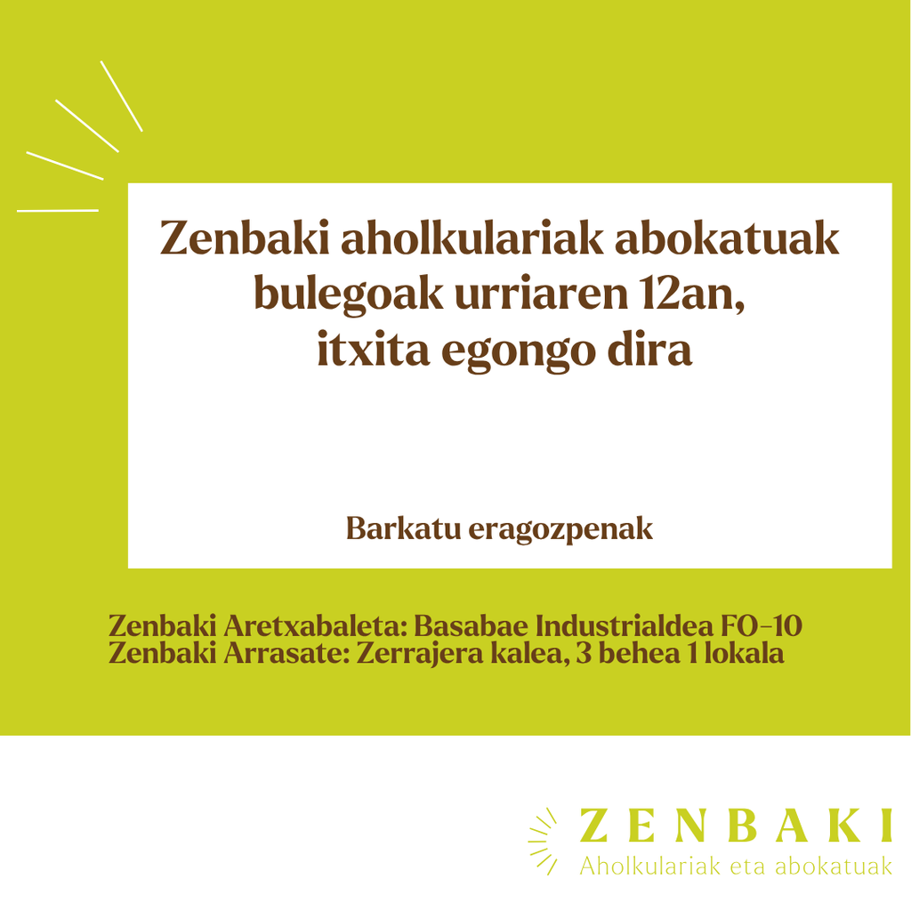 Zenbaki aholkulariak abokatuak urriak 12